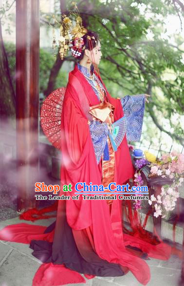 Chinese Ancient Palace Lady Hanfu Han Dynasty Imperial Concubine Queen Embroidered Historical Costumes for Women