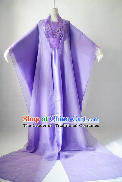 Chinese Ancient Cosplay Fairy Princess Costume Tang Dynasty Imperial Consort Purple Hanfu Dress for Women