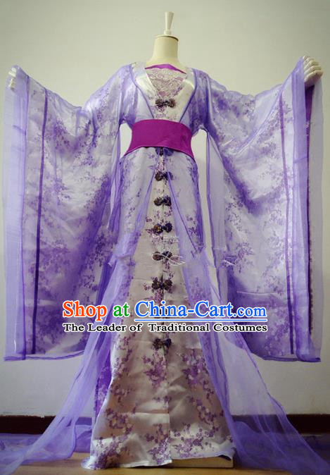 Chinese Ancient Cosplay Imperial Consort Costume Traditional Song Dynasty Princess Purple Hanfu Dress for Women