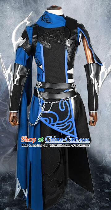Chinese Ancient Warrior Costume Body Armor Cosplay Swordsman Clothing for Men
