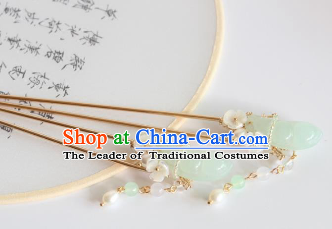 Chinese Ancient Handmade Pearls Tassel Hair Clip Hair Accessories Hanfu Hairpins for Women
