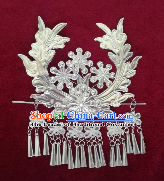 Chinese Traditional Miao Nationality Hair Clip Hair Accessories Hanfu Sliver Hairpins for Women