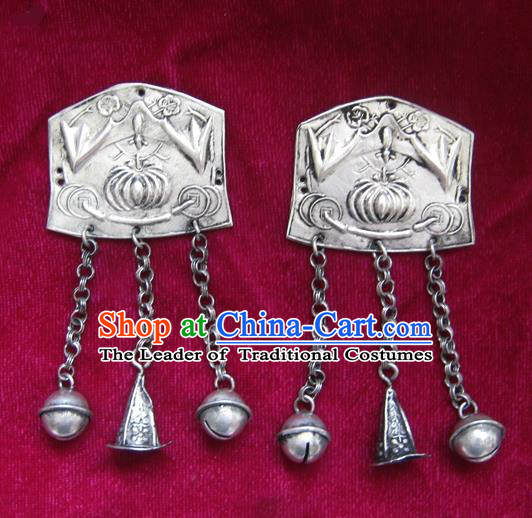 Chinese Miao Sliver Ornaments Carving Longevity Lock Pendant Traditional Hmong Sliver Necklace for Women