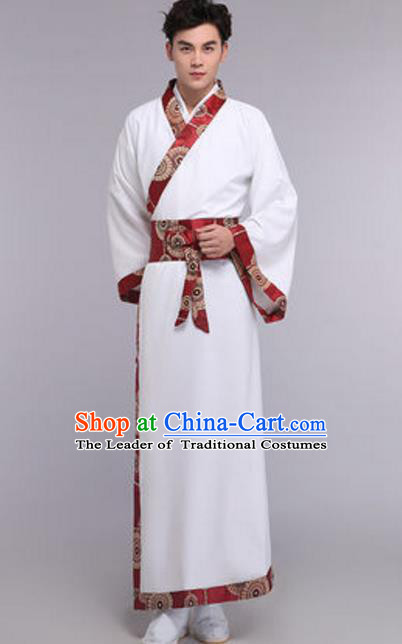 Traditional Chinese Ancient Scholar Costume Han Dynasty Nobility Childe Clothing for Men