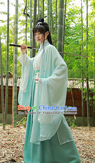 Traditional Chinese Jin Dynasty Swordswoman Hanfu Dress Ancient Costumes for Women
