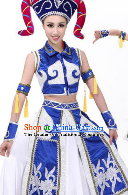 Traditional Chinese Yangge Fan Dance Folk Dance Ethnic Costume Classical Yangko Chorus Modern Dance Dress Halloween Clothing and Shoes