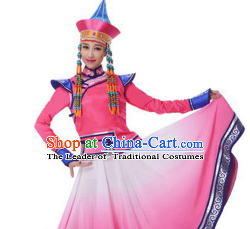 Traditional Chinese Yangge Fan Dance Folk Dance Ethnic Costume Classical Yangko Chorus Modern Dance Dress Halloween Clothing and Shoes