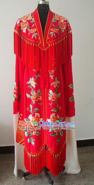 Chinese Traditional Beijing Opera Actress Costumes China Peking Opera Princess Embroidered Red Dress for Adults