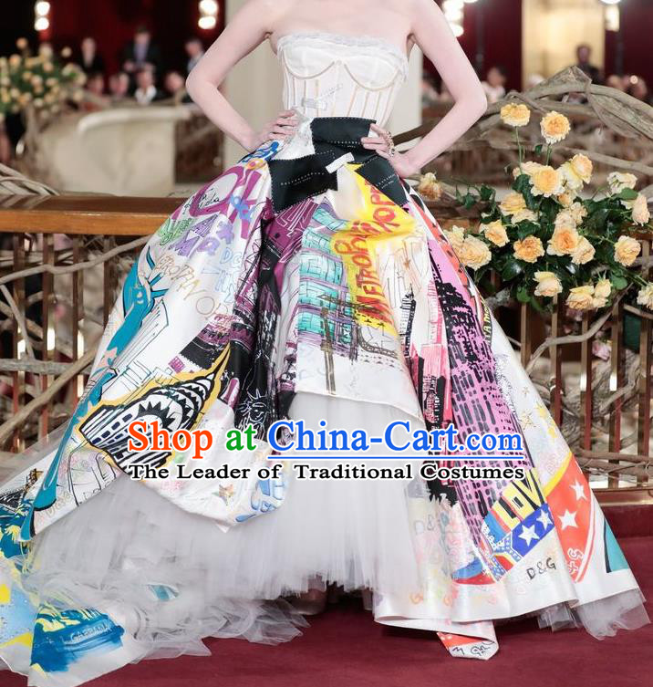 Top Grade Stage Performance Palace Countess Customized Costume Models Catwalks Full Dress for Women