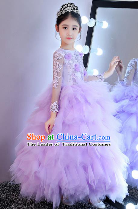 Top Grade Stage Performance Catwalks Costumes Children Halloween Cosplay Princess Full Dress Chorus Modern Fancywork Clothing