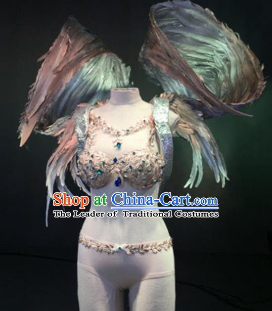 Top Grade Models Show Costume Stage Performance Bikini Dress and Wing for Women