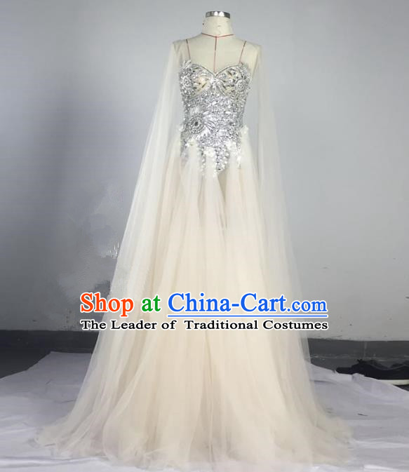 Top Grade Models Show Compere Costume Stage Performance Catwalks Veil Full Dress for Women