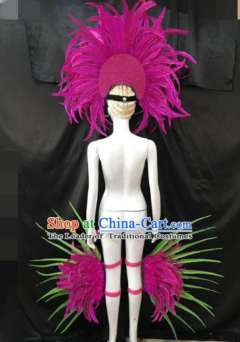 Top Grade Stage Performance Brazilian Carnival Feather Wings Miami Feathers Deluxe Wings Headwear Mask for Women