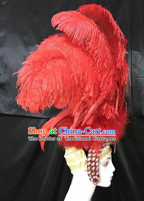 Top Grade Stage Performance Brazilian Carnival Feather Wings Miami Feathers Deluxe Wings Headwear Mask for Women