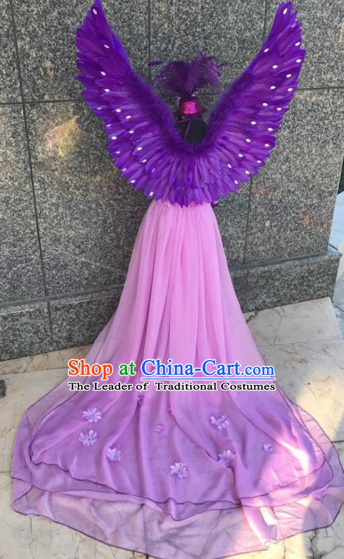 Top Grade Stage Performance Brazilian Carnival Feather Wings Miami Feathers Deluxe Wings Headwear Mask for Women