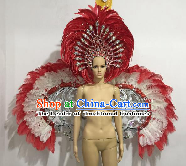 Samba Rio Carnival Costume Feather Headdress , Feathers Costume Accept Any  Size -  Canada