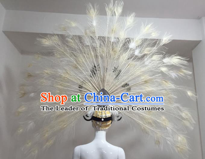 Top Grade Stage Performance Brazilian Carnival Feather Wings Miami Feathers Deluxe Wings Headwear Mask for Women
