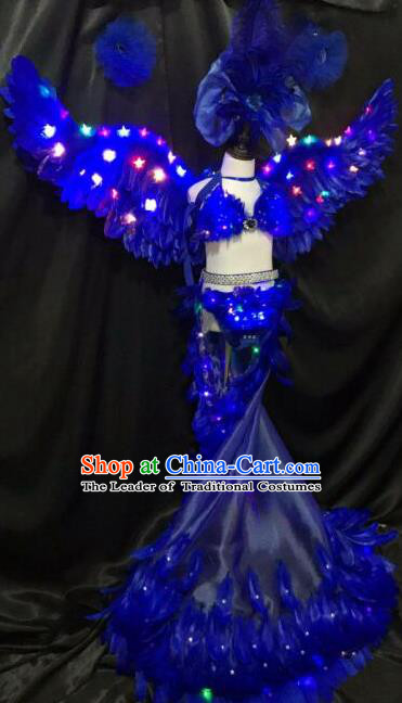 Top Grade Stage Performance Brazilian Carnival Feather Wings Miami Feathers Deluxe Wings Headwear Mask for Women