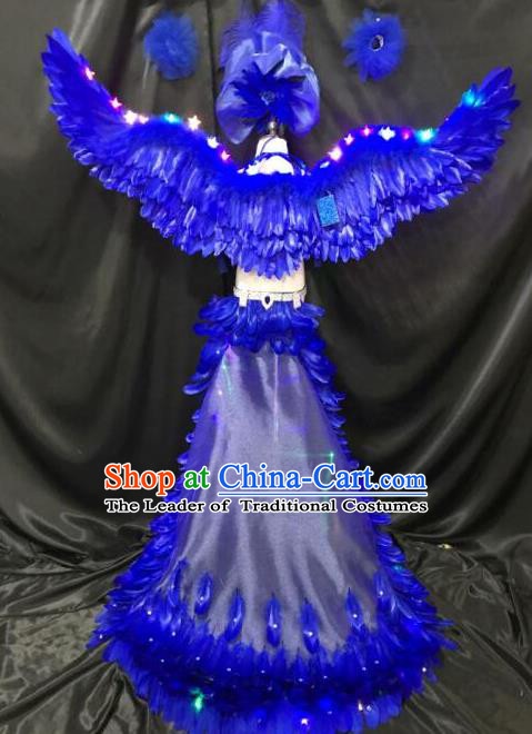 Top Grade Stage Performance Brazilian Carnival Feather Wings Miami Feathers Deluxe Wings Headwear Mask for Women