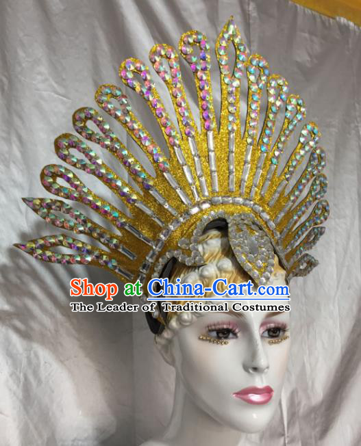 Top Grade Stage Performance Brazilian Carnival Feather Wings Miami Feathers Deluxe Wings Headwear Mask for Women