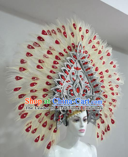 Top Grade Stage Performance Brazilian Carnival Feather Wings Miami Feathers Deluxe Wings Headwear Mask for Women