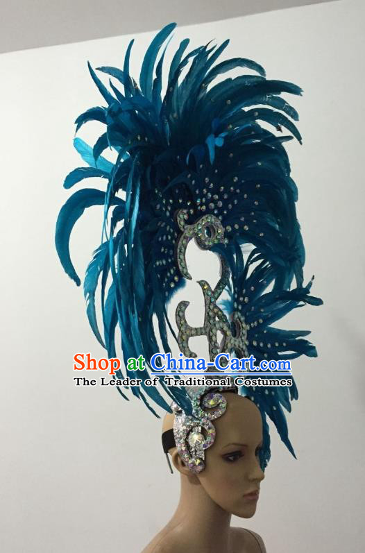 Top Grade Stage Performance Brazilian Carnival Feather Wings Miami Feathers Deluxe Wings Headwear Mask for Women