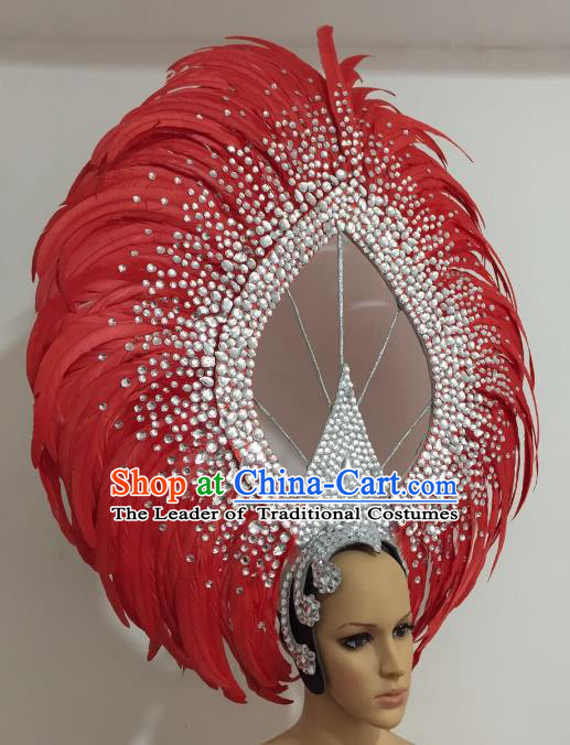 Top Grade Stage Performance Brazilian Carnival Feather Wings Miami Feathers Deluxe Wings Headwear Mask for Women