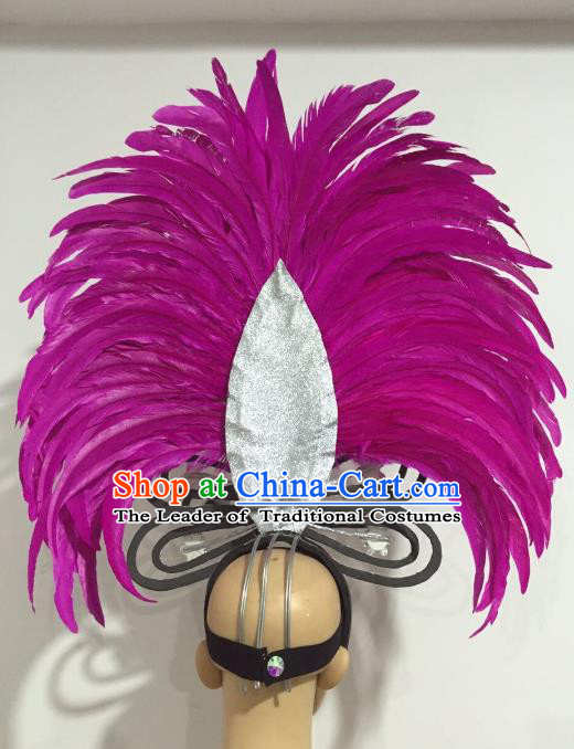 Top Grade Stage Performance Brazilian Carnival Feather Wings Miami Feathers Deluxe Wings Headwear Mask for Women