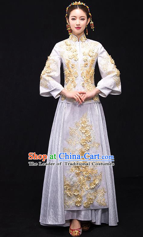 Traditional Chinese Wedding Costumes Traditional Xiuhe Suits Ancient Chinese bridal Full Dress