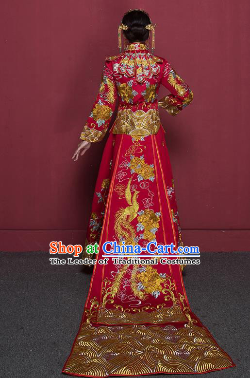 Traditional Chinese Wedding Costumes Traditional Xiuhe Suits Ancient Chinese bridal Full Dress