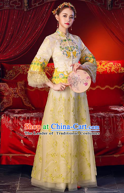 Traditional Chinese Wedding Costumes Traditional Xiuhe Suits Ancient Chinese bridal Full Dress