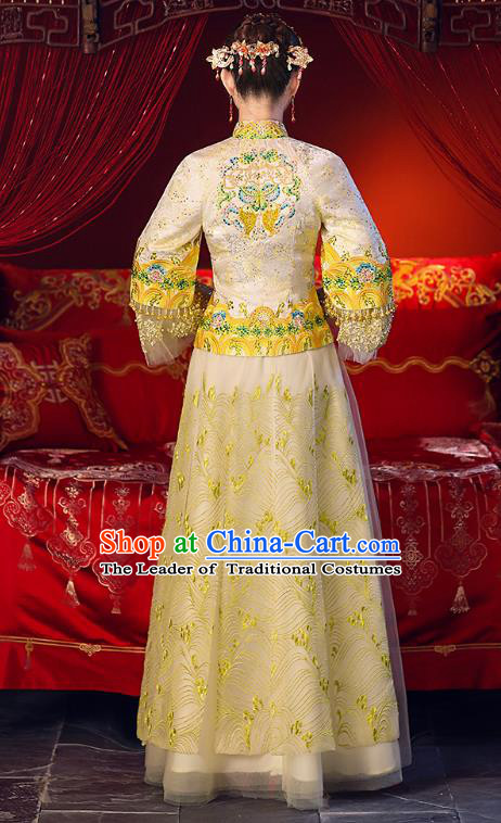Traditional Chinese Wedding Costumes Traditional Xiuhe Suits Ancient Chinese bridal Full Dress
