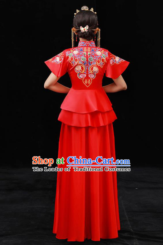 Traditional Chinese Wedding Costumes Traditional Xiuhe Suits Ancient Chinese bridal Full Dress