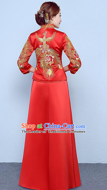 Traditional Chinese Wedding Costumes Traditional Xiuhe Suits Ancient Chinese bridal Full Dress