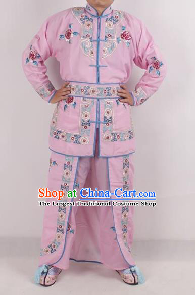 Professional Chinese Peking Opera Female Warrior Costume Ancient Swordswoman Embroidered Pink Clothing for Adults
