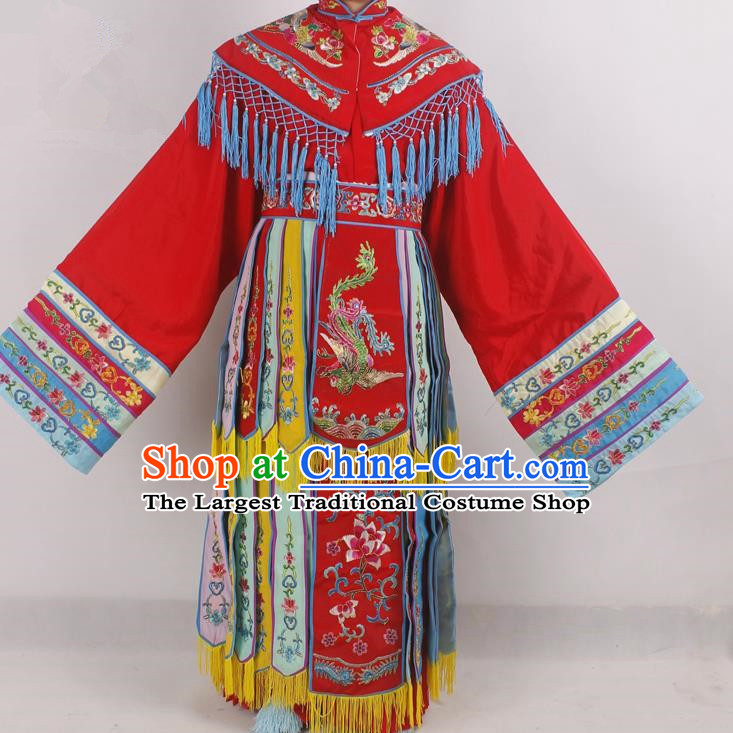 Chinese Peking Opera Diva Red Costume Ancient Imperial Consort Embroidered Clothing for Adults