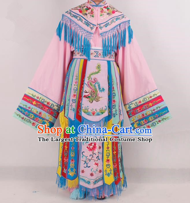 Chinese Peking Opera Diva Pink Costume Ancient Imperial Consort Embroidered Clothing for Adults