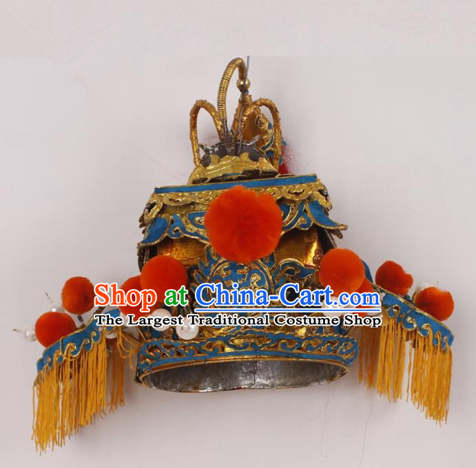 Top Grade Chinese Beijing Opera Royal Highness Headwear Peking Opera General Hat for Men