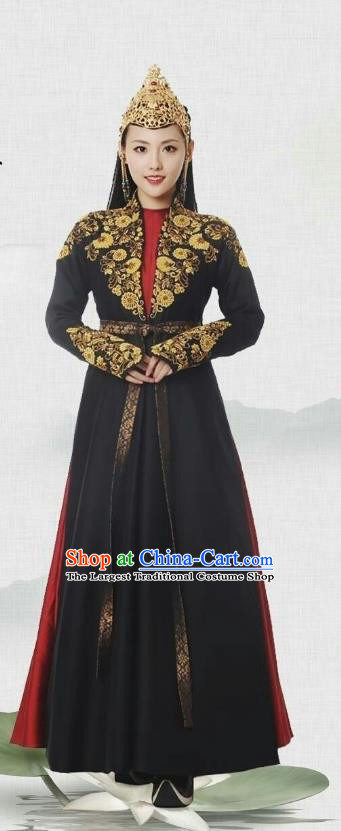 Chinese Ancient Story of Yanxi Palace Qing Dynasty Minority Princess Costumes and Headpiece Complete Set