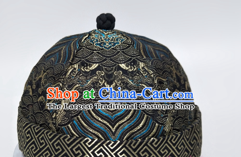 Chinese Traditional Handmade Qing Dynasty Bridegroom Manchu Hat for Men