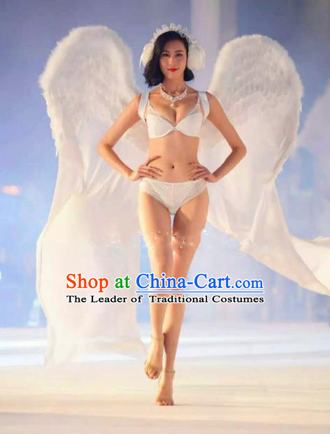 Top Grade Catwalks Swimsuit Feather Wing Stage Performance Customized Rio Carnival Feather Prop for Women