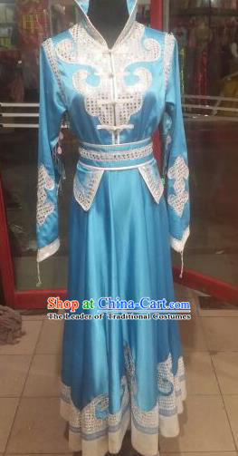 Traditional Chinese Mongol Nationality Dancing Costume Mongols Female Folk Dance Headwear Mongolian Minority Embroidery Costume