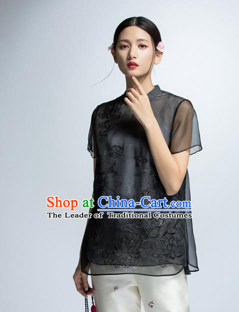 Traditional Ancient Chinese Young Women Cheongsam Dress Republic of China Tangsuit Stand Collar Blouse Dress Tang Suit Clothing