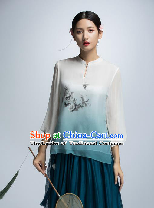 Traditional Ancient Chinese Young Women Cheongsam Dress Republic of China Tangsuit Stand Collar Blouse Dress Tang Suit Clothing