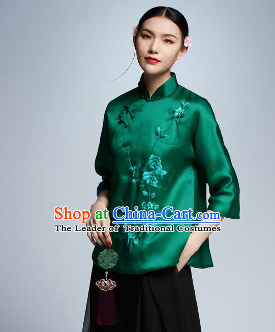 Traditional Ancient Chinese Young Women Cheongsam Dress Republic of China Tangsuit Stand Collar Blouse Dress Tang Suit Clothing
