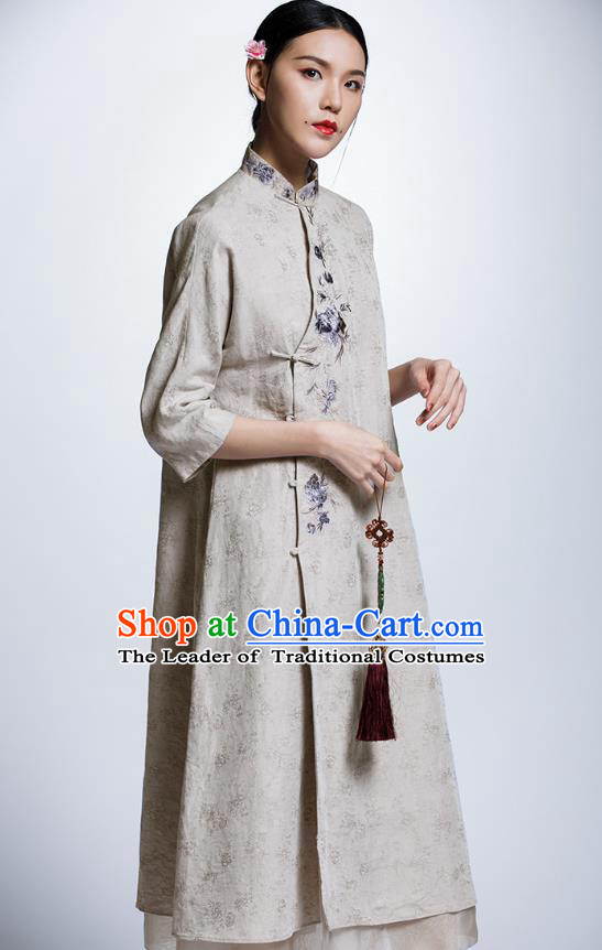 Traditional Ancient Chinese Young Women Cheongsam Dress Republic of China Tangsuit Stand Collar Blouse Dress Tang Suit Clothing