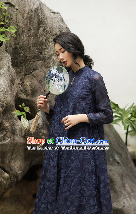 Traditional Ancient Chinese Young Women Cheongsam Dress Republic of China Tangsuit Stand Collar Blouse Dress Tang Suit Clothing