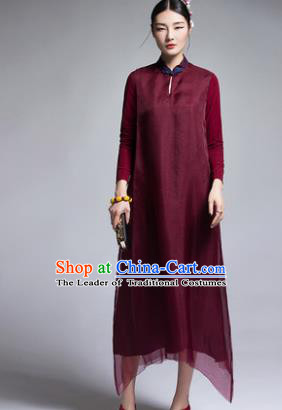 Traditional Ancient Chinese Young Women Cheongsam Dress Republic of China Tangsuit Stand Collar Blouse Dress Tang Suit Clothing
