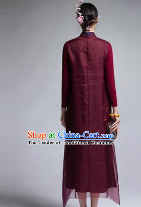 Traditional Ancient Chinese Young Women Cheongsam Dress Republic of China Tangsuit Stand Collar Blouse Dress Tang Suit Clothing