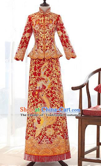 Traditional Chinese Wedding Costumes Traditional Xiuhe Suits Ancient Chinese bridal Full Dress